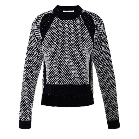 Jonathan Simkhai Fence Chenille Cut Out Cropped Sweater Sz S - Picture 1 of 9